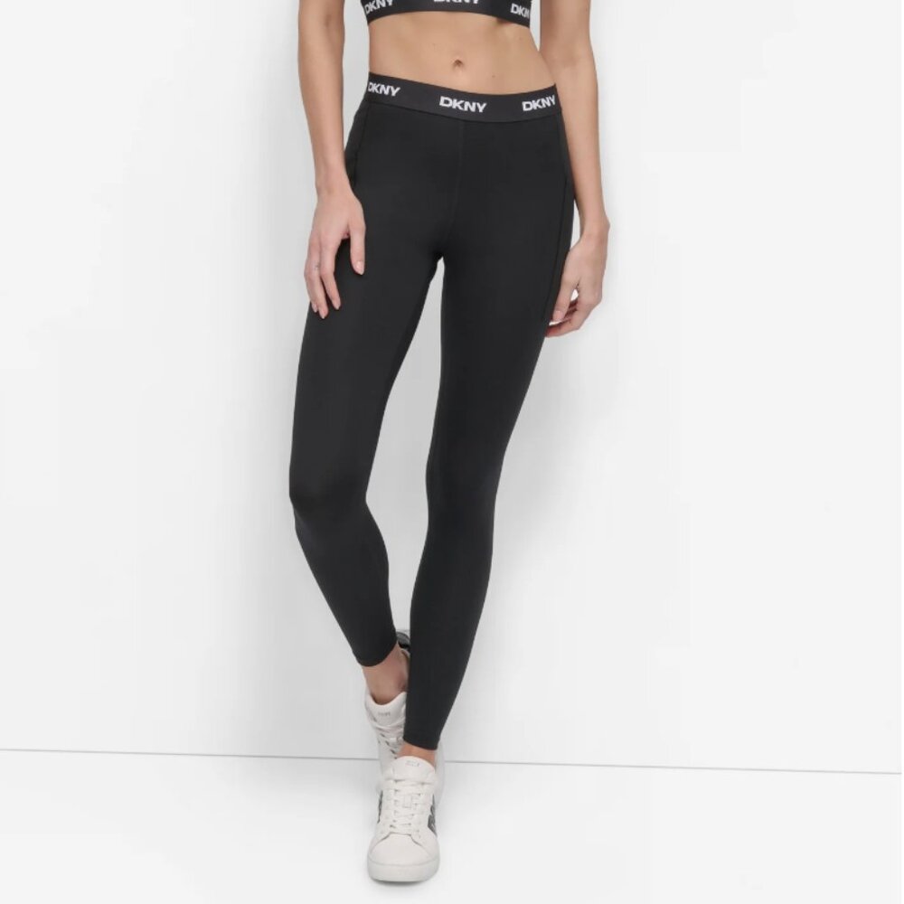 DKNY / Cropped Mid Rise Logo Waist Legging - Picture 3 of 8
